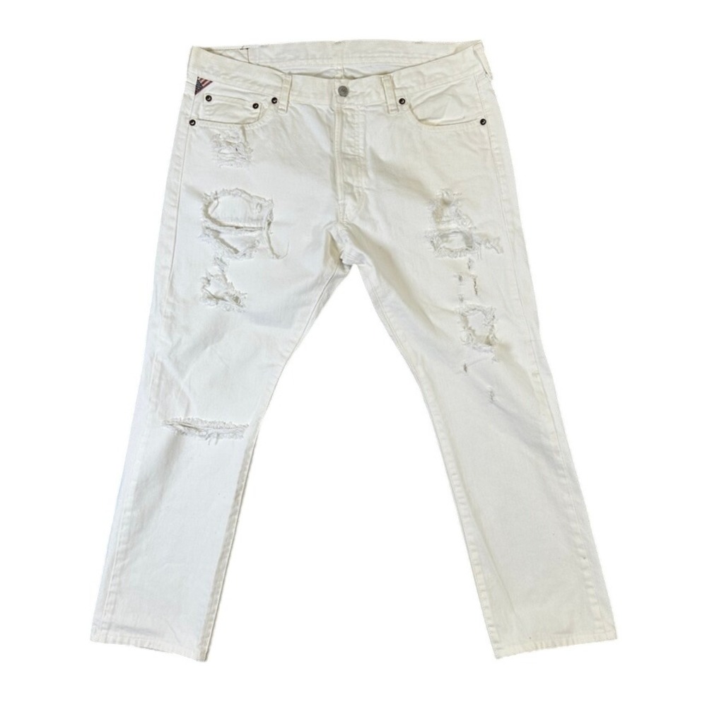 Denim & Supply Ralph Lauren Prospect Slim White Distressed Jeans 38/30 Mens